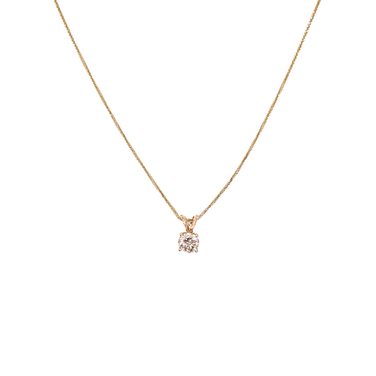 Yellow gold round pendant 1.20 carat