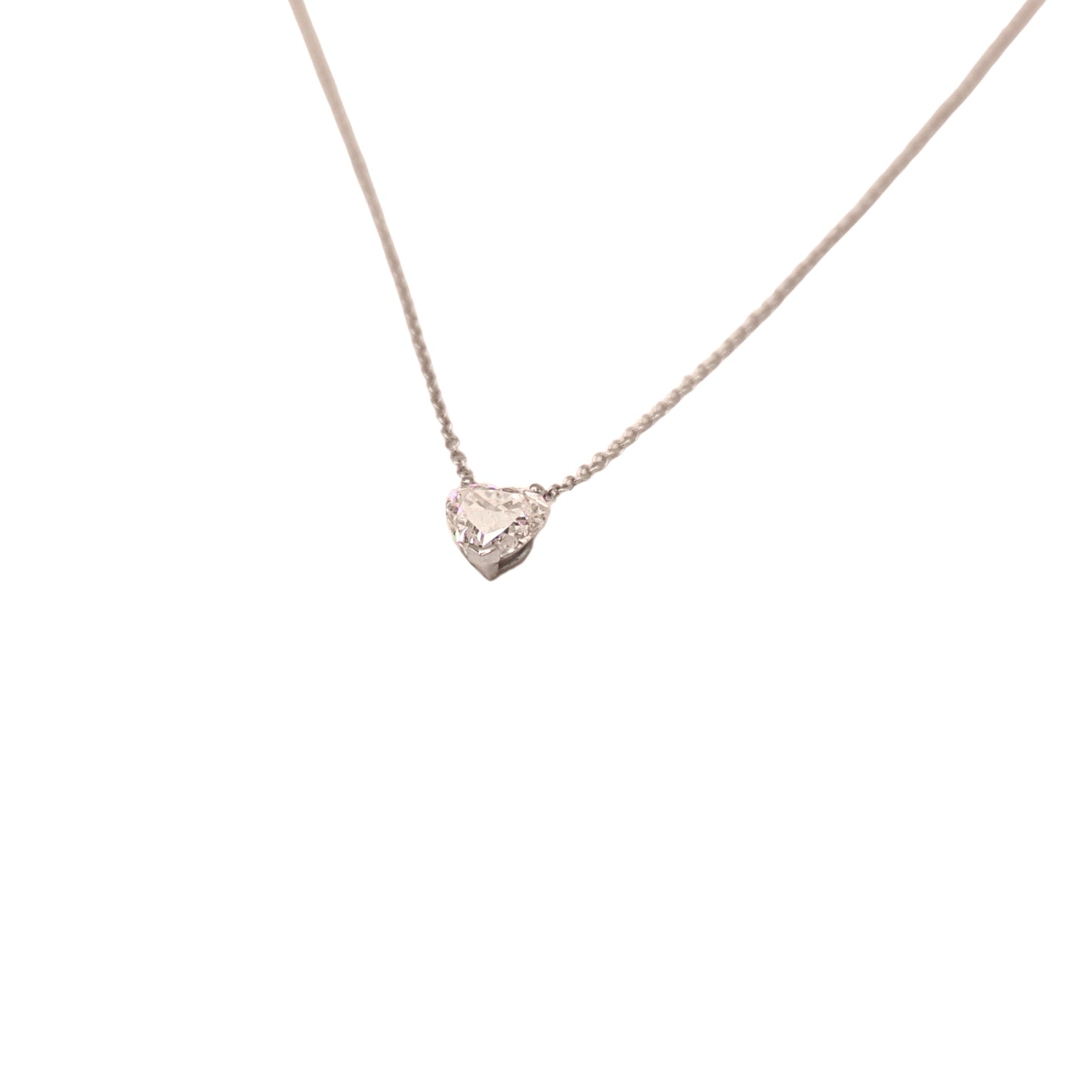 heart necklace white gold 1.18 carat