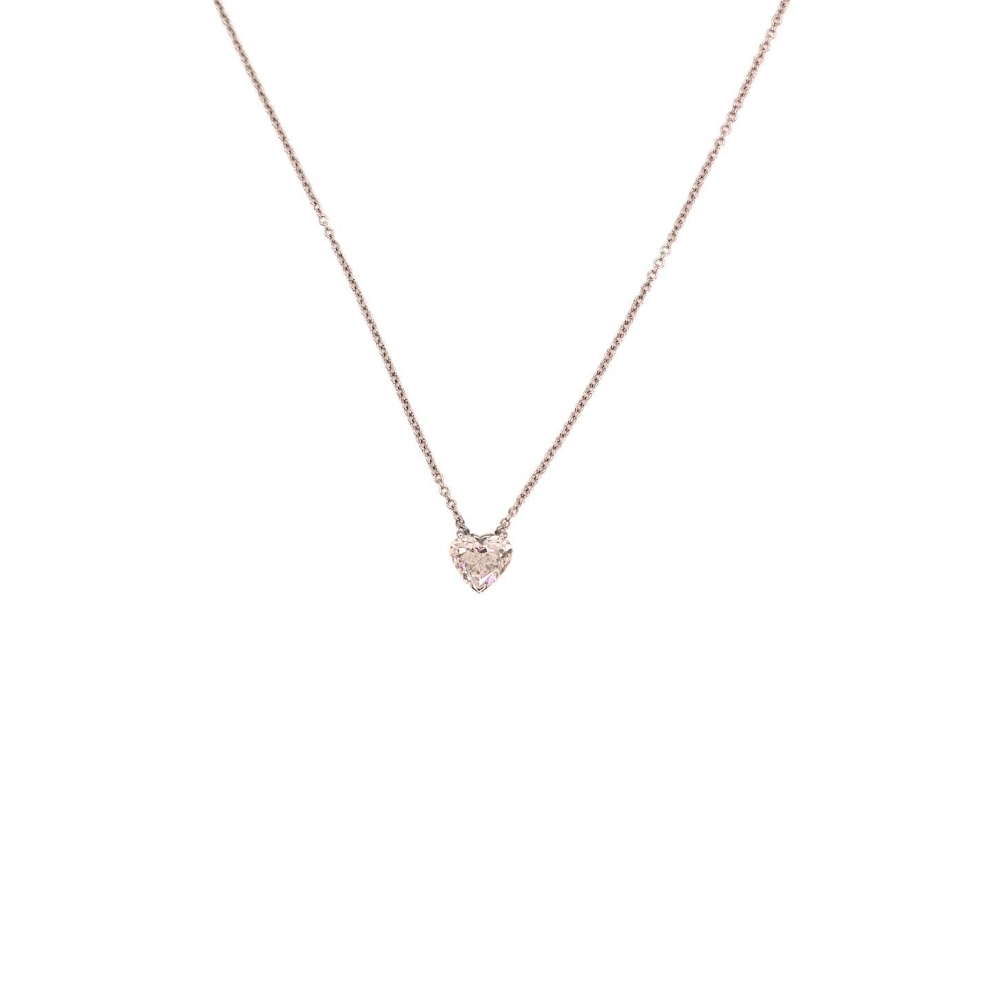 heart necklace white gold 1.18 carat