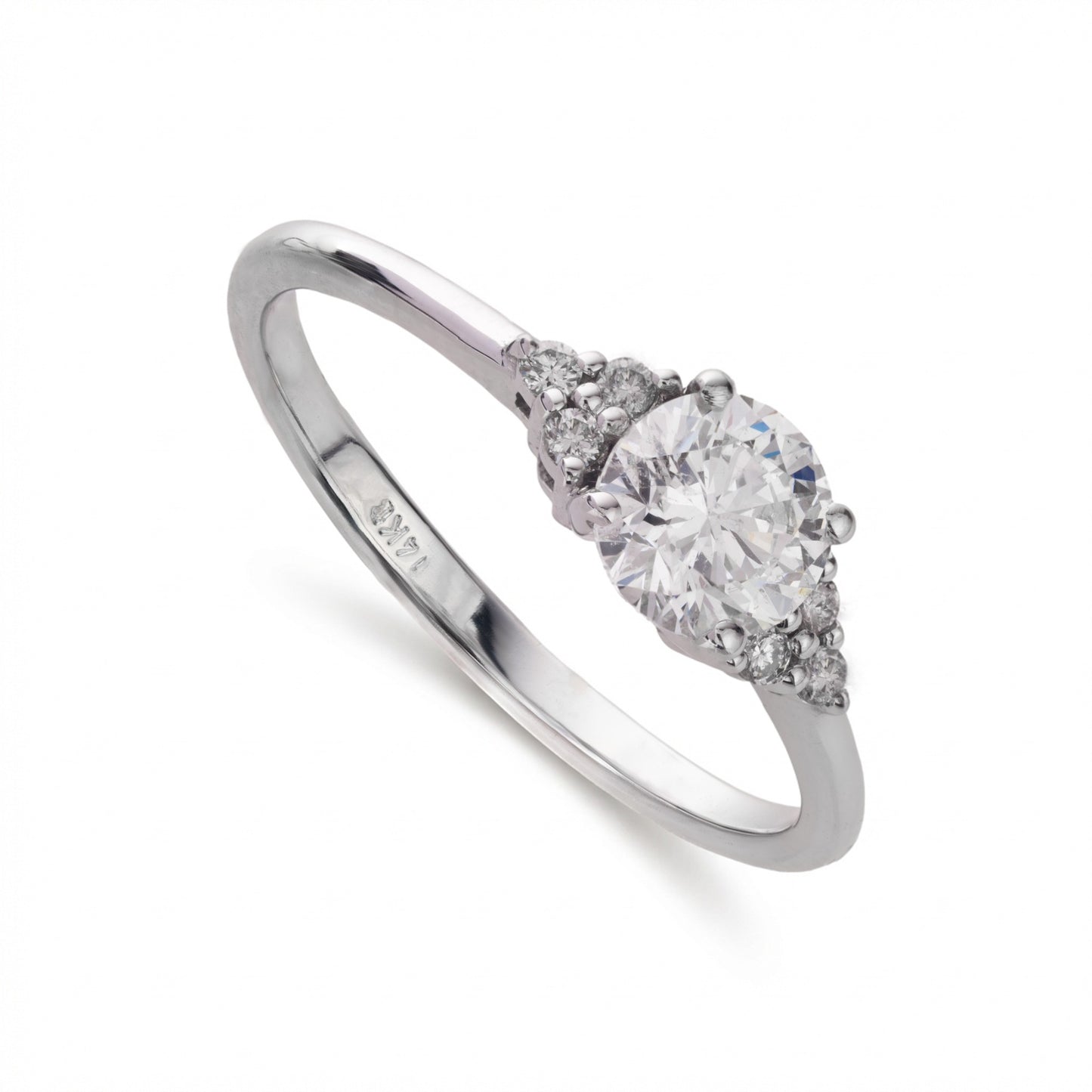 White gold ring BR diamond GIA F I1 0.70 carat big stone