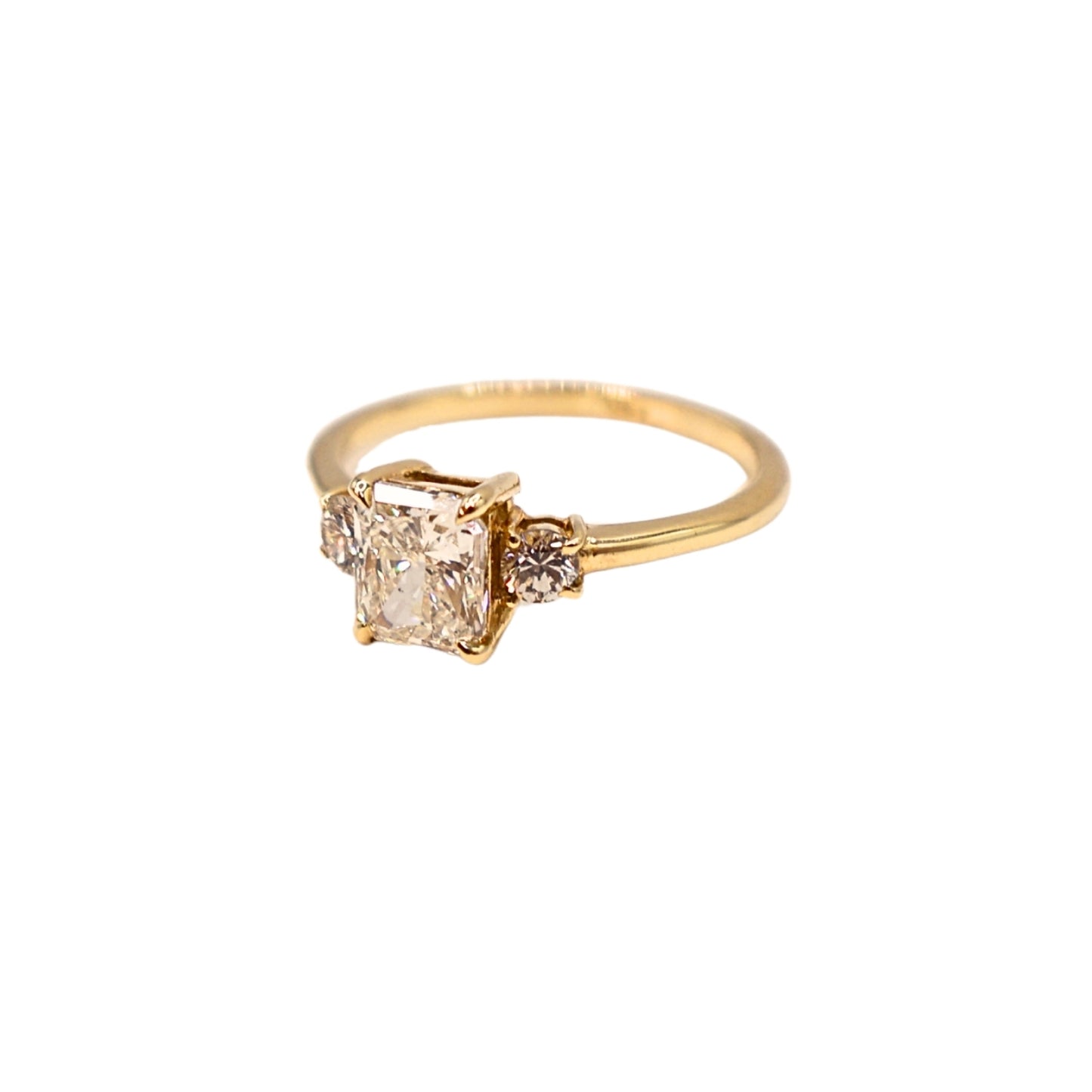 yellow gold RAD ring GIA K SI2 1.01 carat