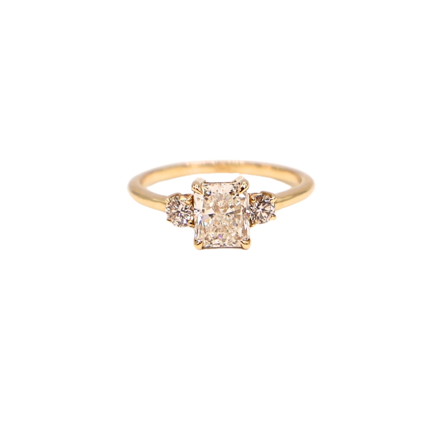 yellow gold RAD ring GIA K SI2 1.01 carat