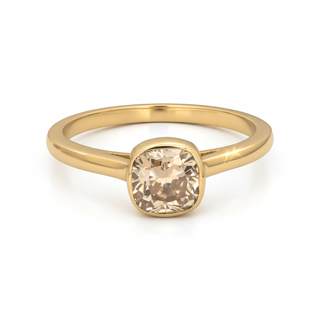 yellow gold diamond ring CUS 1.05 carat
