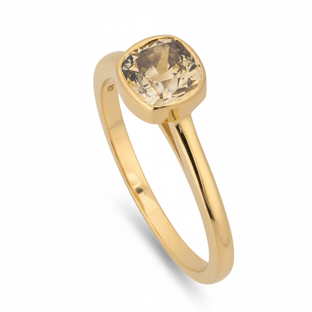 yellow gold diamond ring CUS 1.05 carat